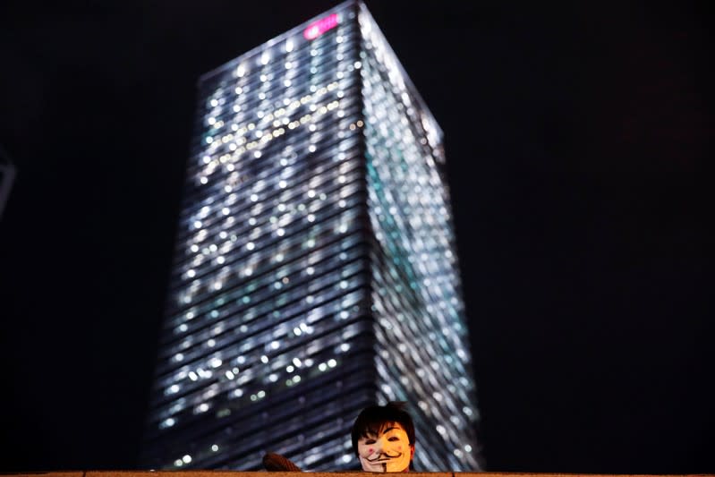 Anti-government demonstrators protest in Hong Kong