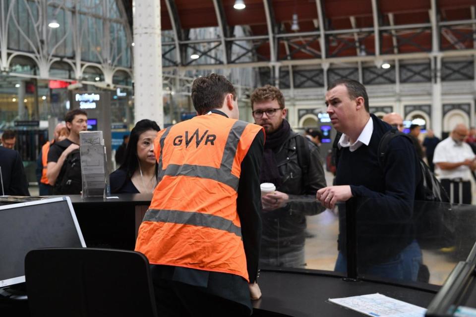 No trains are running to and from London's Paddington Station on Wednesday morning (Jeremy Selwyn)