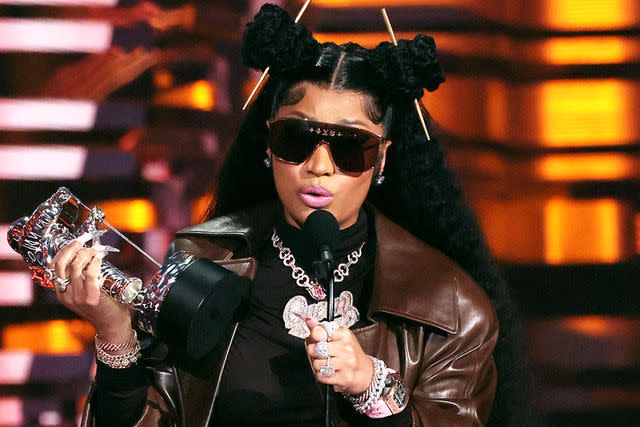 <p>Dia Dipasupil/Getty</p> Nicki Minaj won two EMAs for best hip-hop and best U.S. act