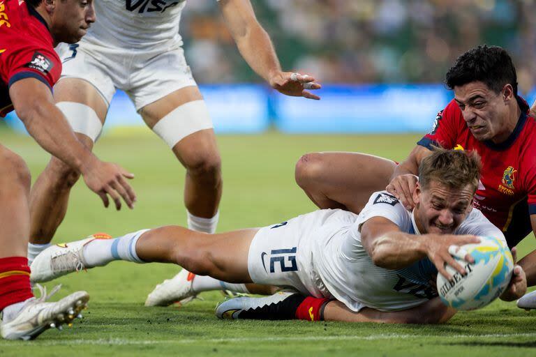 Los Pumas 7s vencieron a España en cuartos de final y este domingo enfrentarán a Irlanda