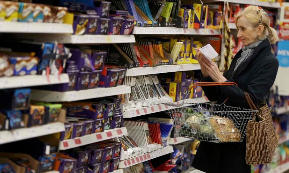 A supermarket shopper in London