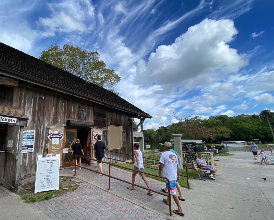 Customers enter the Old Spanish Sugar Mill restaurant, a fixture for six decades at DeLeon Springs State Park. The restaurant will be closing its doors in September after the owners were outbid in an effort to renew their contract with the state. Another vendor is slated to open a restaurant in the same space on Oct. 1.