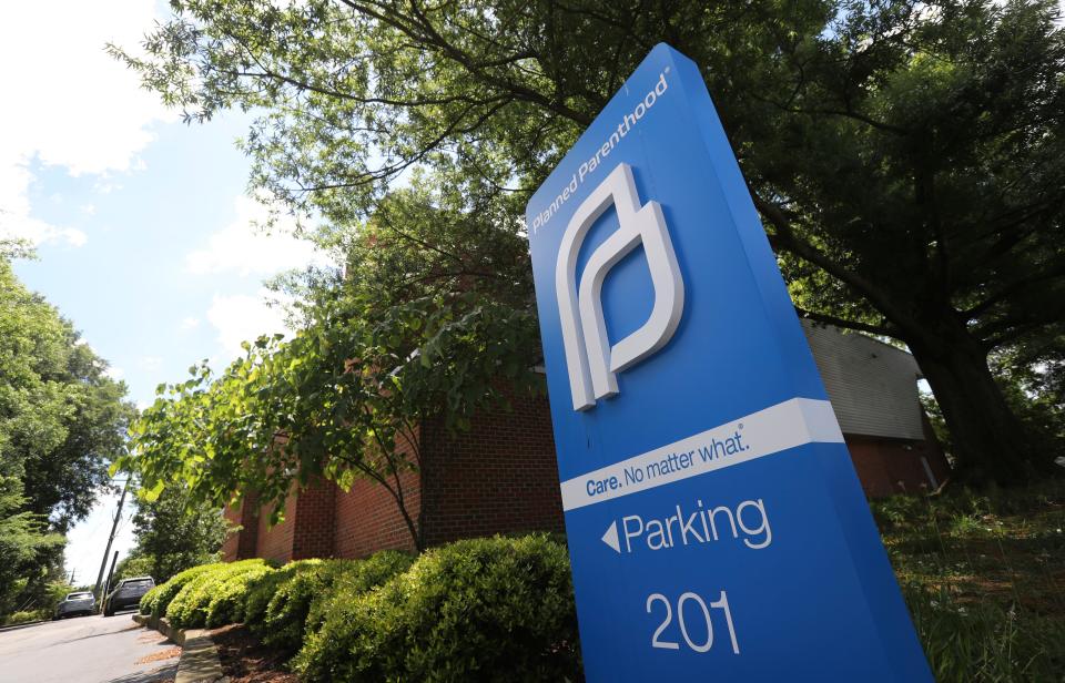 An AP file photo of a Planned Parenthood sign.