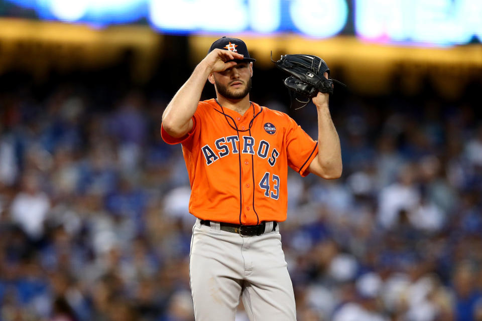 Lance McCullers lost his control a few times in Game 7 of the World Series. (Getty Images)