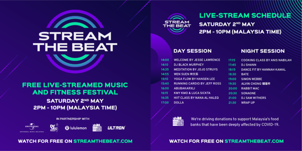 The Stream The Beat Festival line-up and schedule.—Pictures courtesy of Fresh Events Asia.