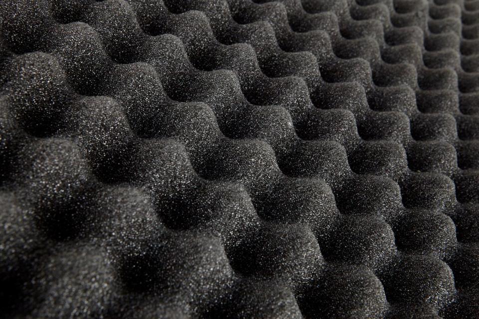 Close-up detail of Polyurethane foam packaging.