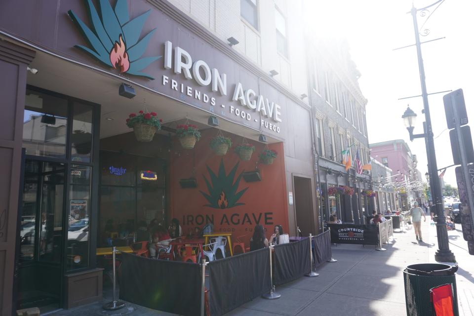 Iron Agave at 60 Court St. in Binghamton. The restaurant is open 4-10 p.m. Monday-Tuesday, 11 a.m. to 10 p.m. Wednesday-Thursday, 11 a.m. to midnight Friday, 11:30 a.m. to midnight Saturday and 11:30 a.m. to 8 p.m. Sunday.
