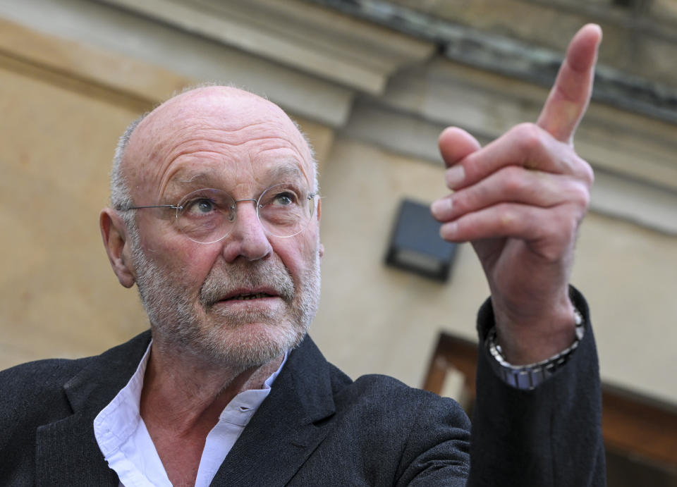 The painter and sculptor Anselm Kiefer comes to the award ceremony of the German National Prize in the French Friedrichstadt Church. 