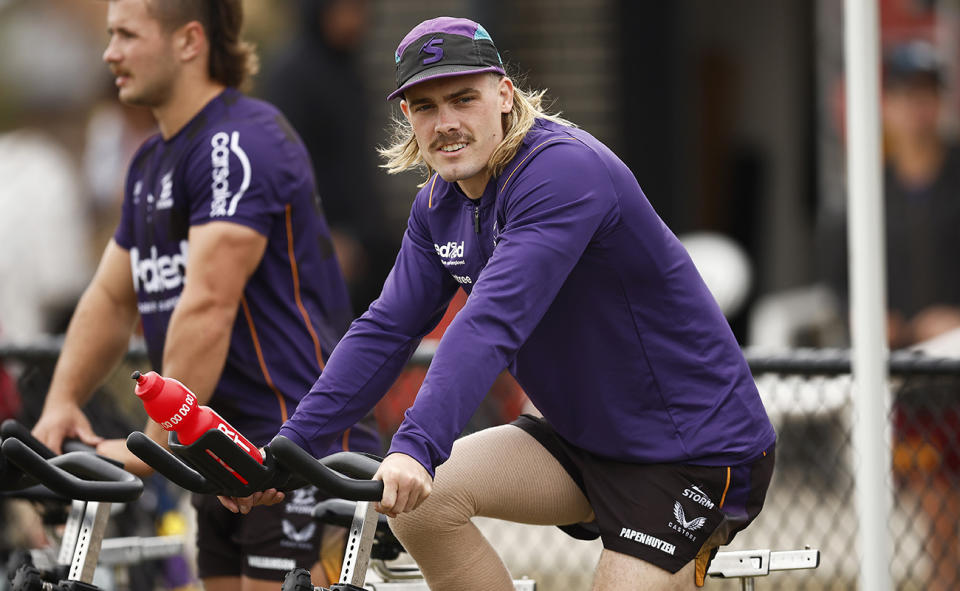 Ryan Papenhuyzen, pictured here during a Melbourne Storm training session.