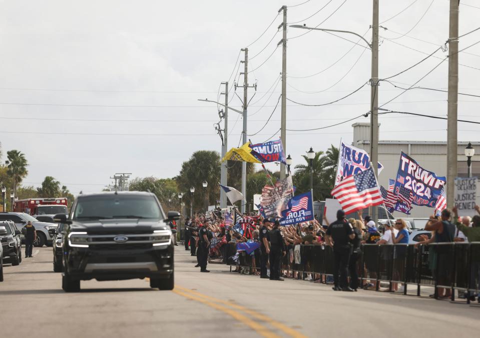 Former President Trump attended a March 1 hearing at the Alto Lee Adams Sr. U.S. Courthouse in Fort Pierce on the classified documents case.