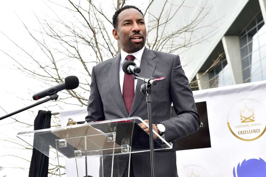 ATLANTA, GEORGIA – FEBRUARY 17: Mayor of Atlanta, Andre Dickens speaks during the Black Music and Entertainment Walk of Fame Crown Jewel of Excellence Induction Ceremony and Celebration Brunch on February 17, 2022 in Atlanta, Georgia. (Photo by Moses Robinson/Getty Images for the Black Music & Entertainment Walk Of Fame)