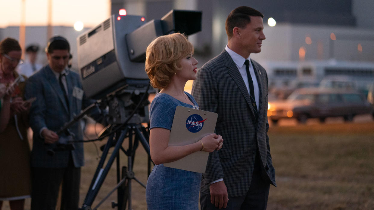  Channing Tatum and Ray Romano in the Launch Control Center in a scence from the new movie "Fly Me to the Moon." . 