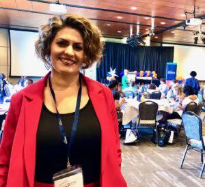  Sonia Macias of Luna Construx is a South Omaha native who participated in the Reignite 2 Unite conference that drew about 160 budding real estate developers and others involved in housing and community development programs. (Cindy Gonzalez/Nebraska Examiner)