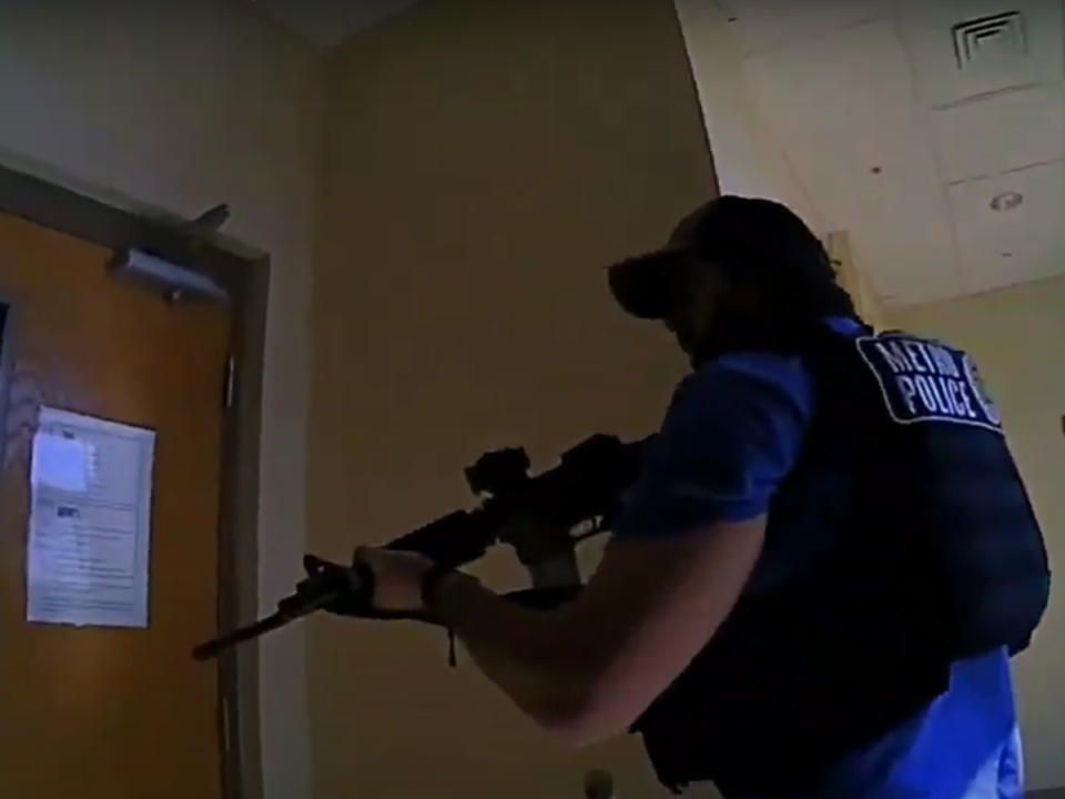 Police bodycam of the response to the active shooter situation at The Covenant School, Nashville, Tennessee (Metropolitan Nashville Police Department/YouTube)