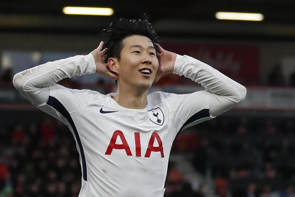 At the double: Son scored twice as Spurs downed Bournemouth on Sunday (AFP/Getty Images)