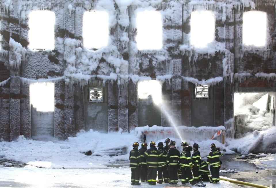 In January of 2022 a fire destroyed a chemical factory in Passaic. Local firefighters still dosed the fire early Saturday morning as the temperatures froze the water.