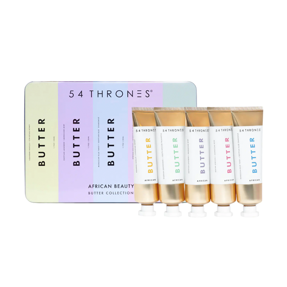 <p><a href="https://go.redirectingat.com?id=74968X1596630&url=https%3A%2F%2Fwww.sephora.com%2Fproduct%2F54-thrones-african-beauty-butter-collection-deluxe-tin-P476417&sref=https%3A%2F%2Fwww.harpersbazaar.com%2Fbeauty%2Fmakeup%2Fg4421%2Fbeauty-gifts%2F" rel="nofollow noopener" target="_blank" data-ylk="slk:Shop Now;elm:context_link;itc:0;sec:content-canvas" class="link ">Shop Now</a></p><p>African Beauty Butter Collection Deluxe Tin</p><p>sephora.com</p><p>$80.00</p><span class="copyright">Sephora</span>