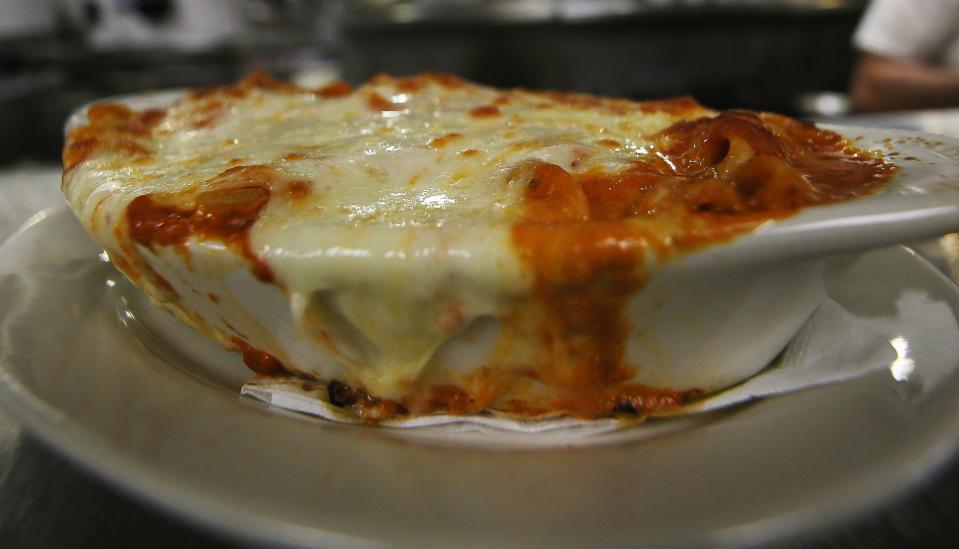 Baked ziti covered with mozzarella cheese is on the menu of the Pasta Al Forno Italian restaurant on 13th Street in Ames. Pasta Al Forno is Italian for "baked pasta."