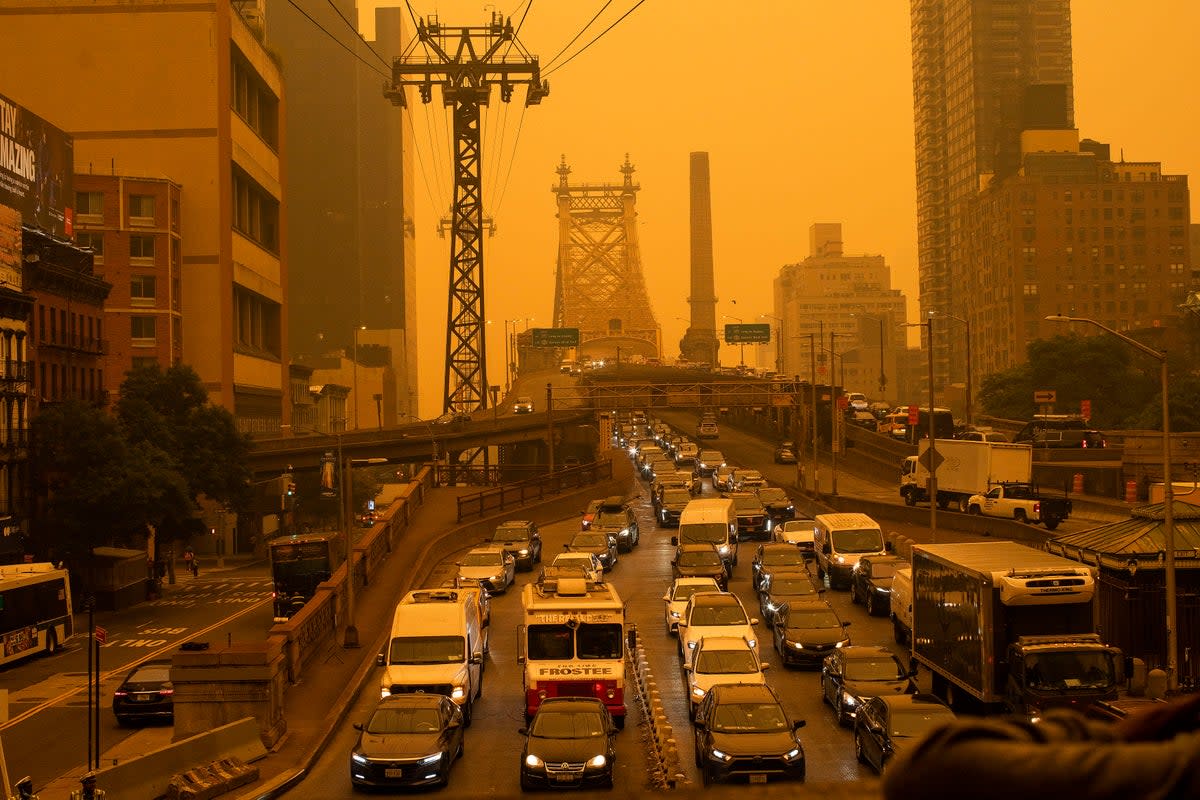 New Yorkers have been advised to avoid going outside till the pollution eases  (Getty Images)