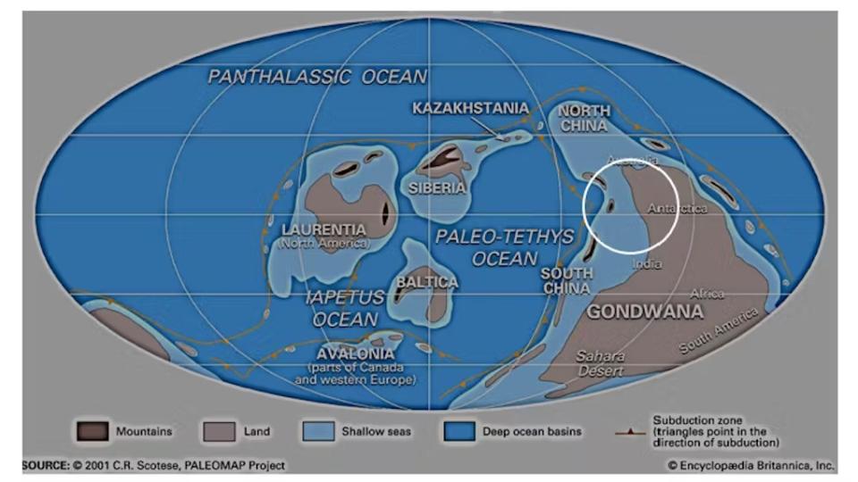 The Deniliquin structure was likely created in eastern Gondwana during the Late Ordovician.