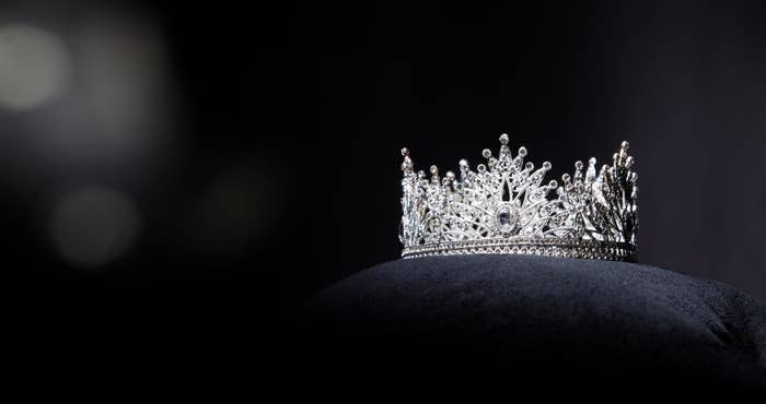 Beauty pageant tiara on a pillow