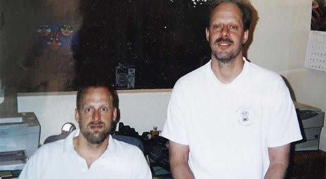 Eric Paddock, left, with his brother, Stephen Craig Paddock. Photo: John Raoux/AP