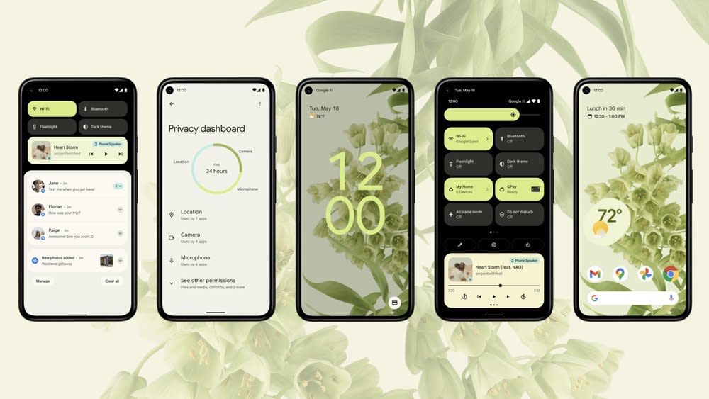 Google's Android 12 features a host of design and privacy changes for the world's most popular operating system. (Image: Google)