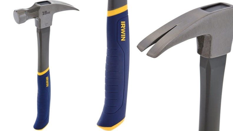 The comfortable grip on this Irwin claw hammer makes lengthier home-improvement projects more enjoyable.