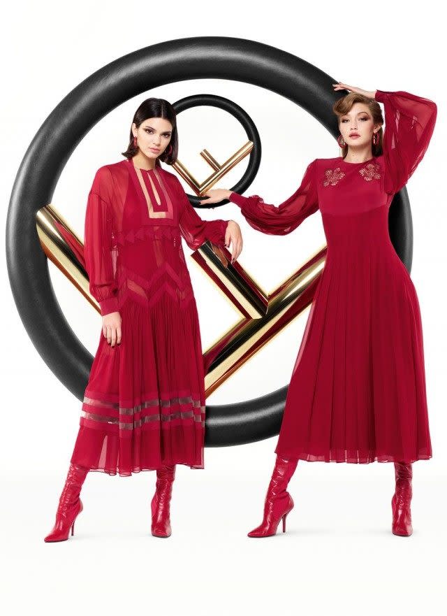Kendall Jenner and Gigi Hadid in Fendi campaign