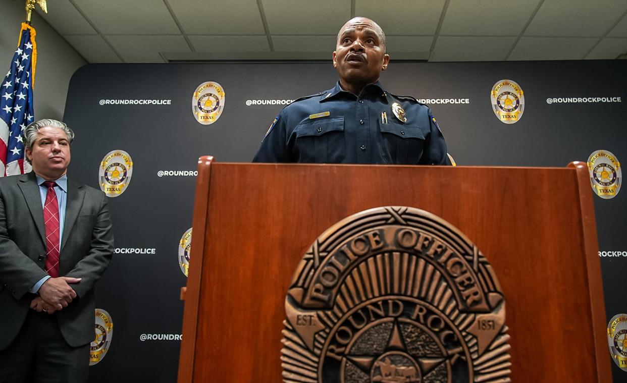 Round Rock Police Chief Allen Banks has declined to comment on what caused a shooting altercation between two groups of people at at Juneteenth celebration that resulted in the killings of two innocent bystanders and injuries to 14 other people.