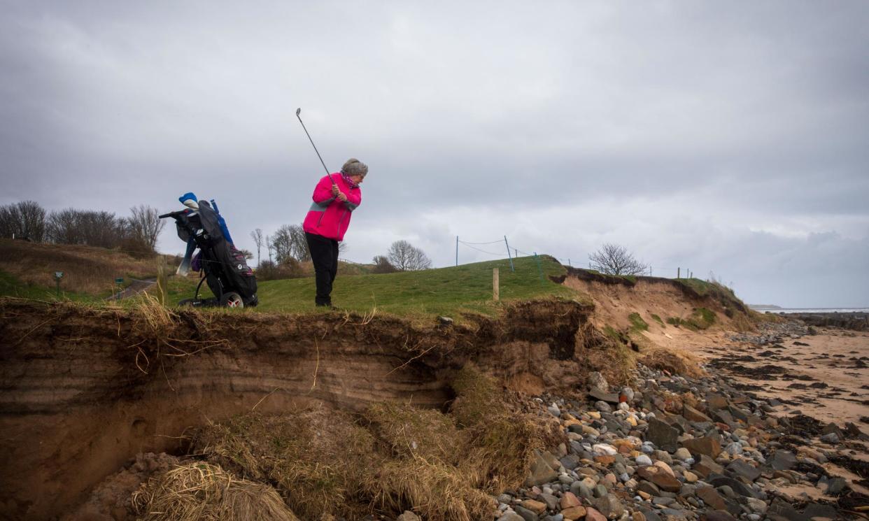 <span>Alnmouth village golf club said at least 25 to 30 yards of the course nearest the sea had been eroded.</span><span>Photograph: Gary Calton/The Observer</span>
