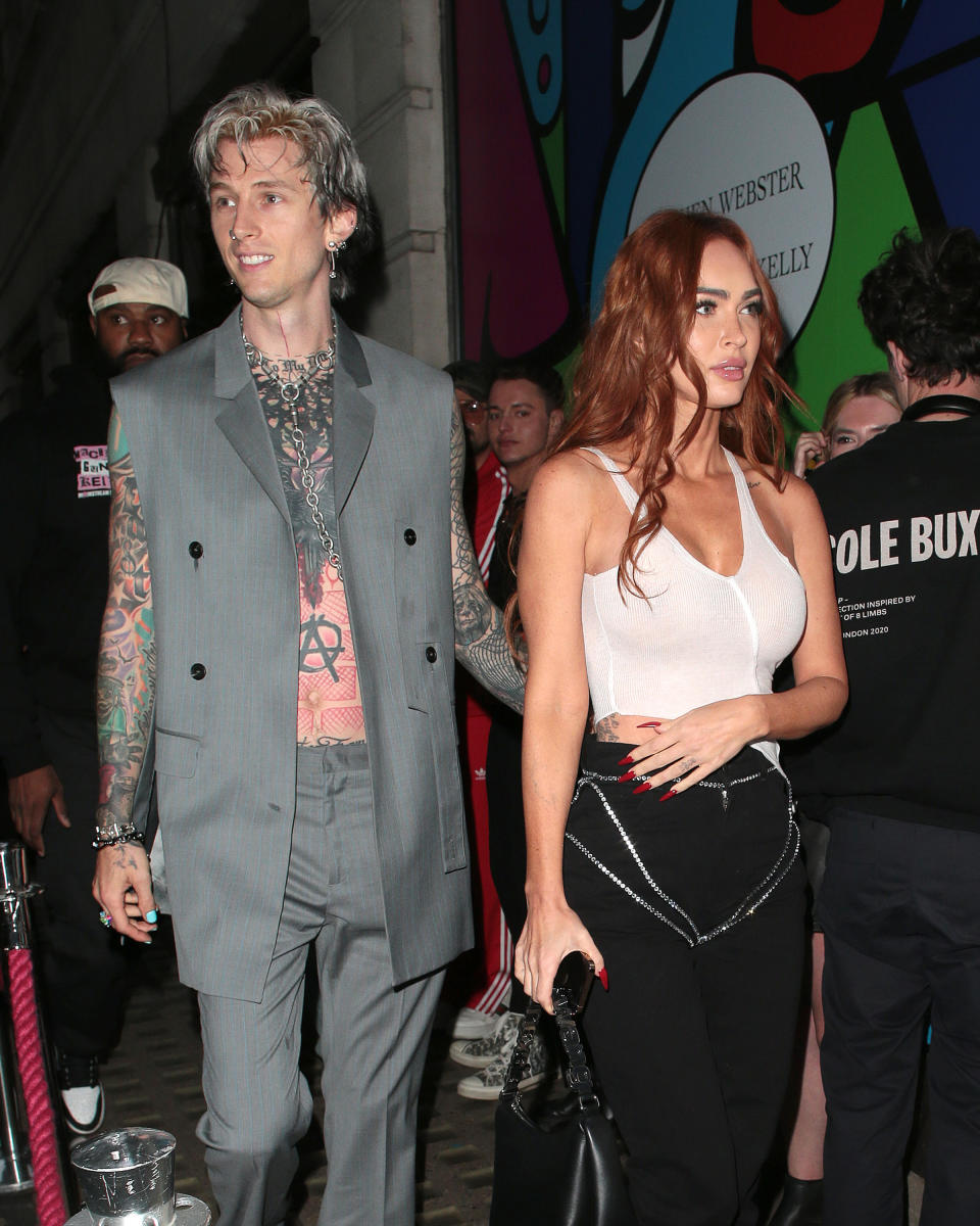 Close up of Machine Gun Kelly and Megan Fox