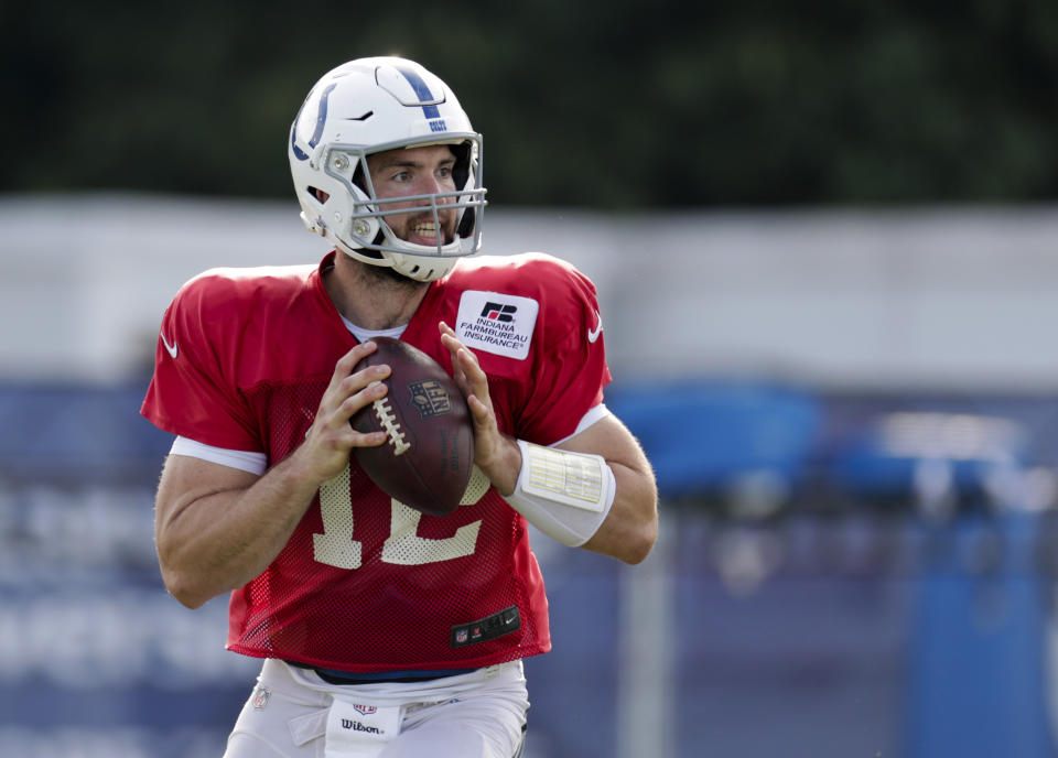 Indianapolis Colts quarterback Andrew Luck struggled a bit in his second preseason game against the Ravens. (AP)