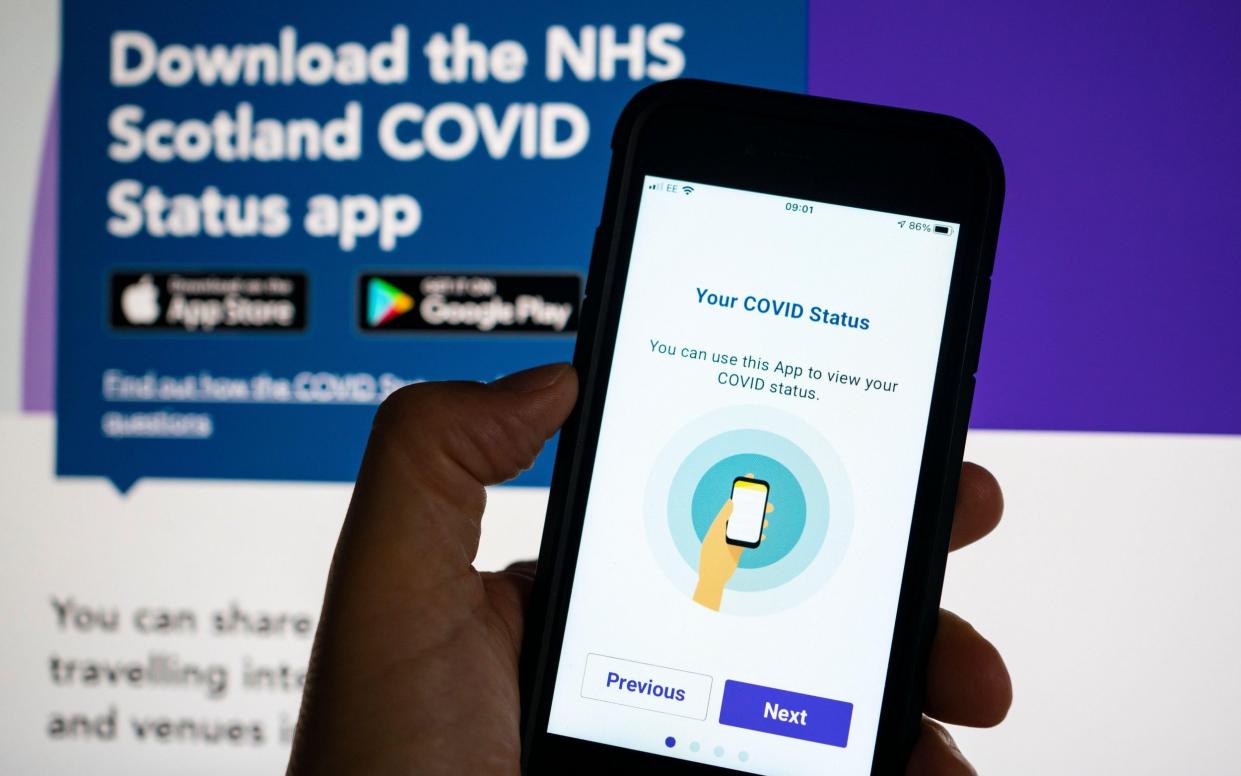 Scottish Government launches new Covid-19 status app, a digital vaccine passport, on Apple and Google app stores - Alamy Live News