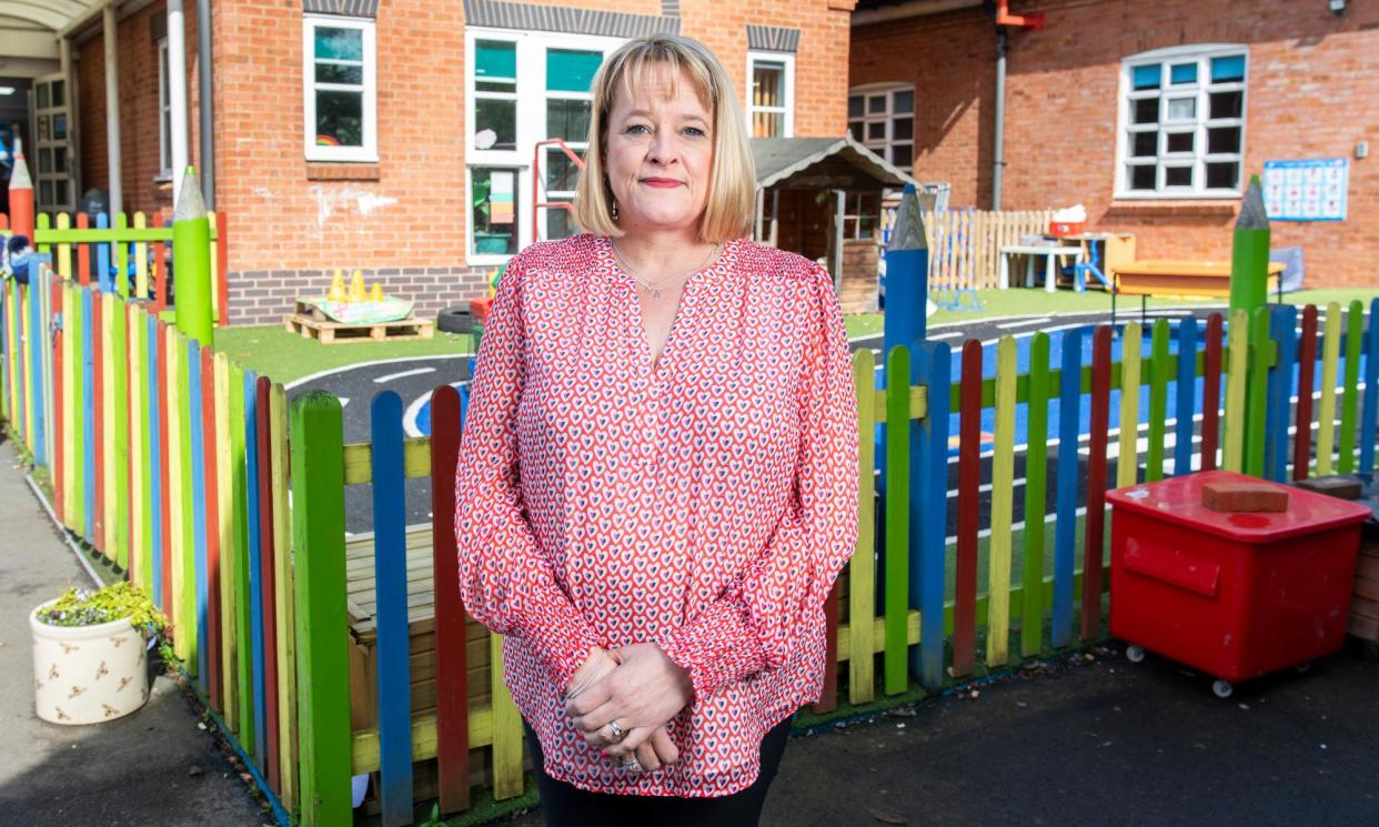 <span>Amanda Richards, the head of Sytchampton primary, said she had carried out emergency repairs herself in order to keep the school running.</span><span>Photograph: Andrew Fox/The Guardian</span>
