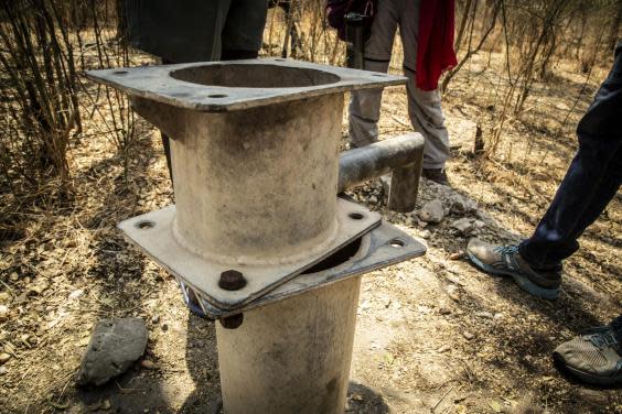 A destroyed water pump in remote Manyabol in South Sudan (Bel Trew)