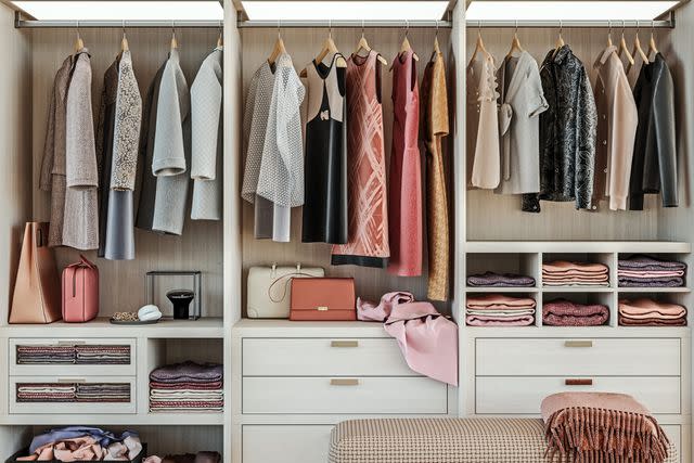 <p>Getty</p> Clothes in a closet