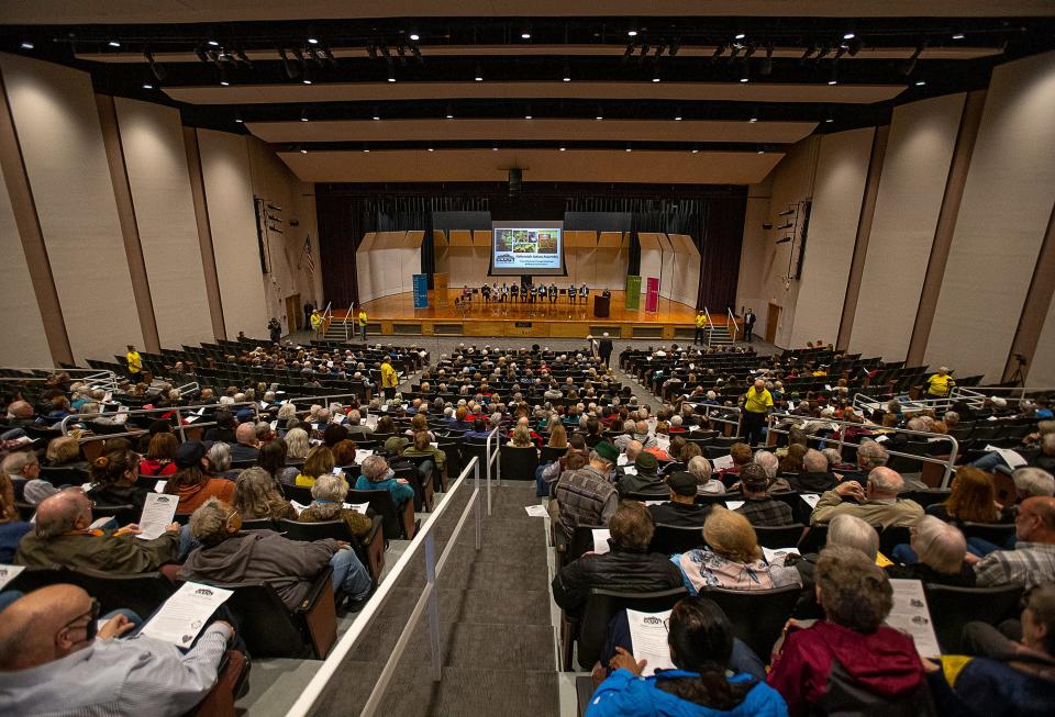 Hundreds gathered at the CLOUT organization assembly on Monday evening at the Male High School auditorium. Mar. 27, 2023