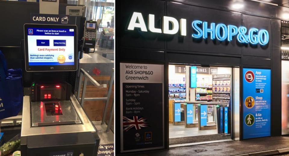 Aldi self-checkout; Aldi Shop&Go concept store