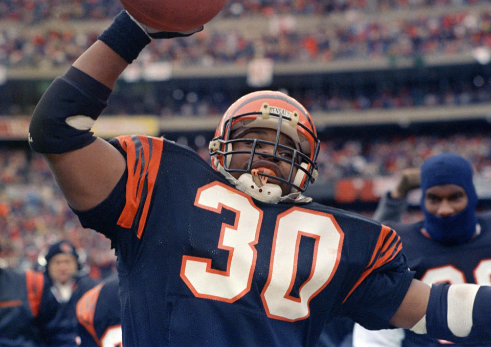 Ickey Woods (30) and the Bengals had a good run in the 1980s. (AP Photo)