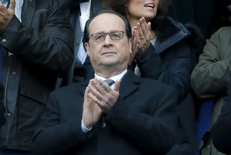 Rugby Union - France vs Italy - Stade de France, Paris, France - 6/2/16. French President Francois Hollande attends a Six Nations tournament match. REUTERS/Gonzalo Fuentes