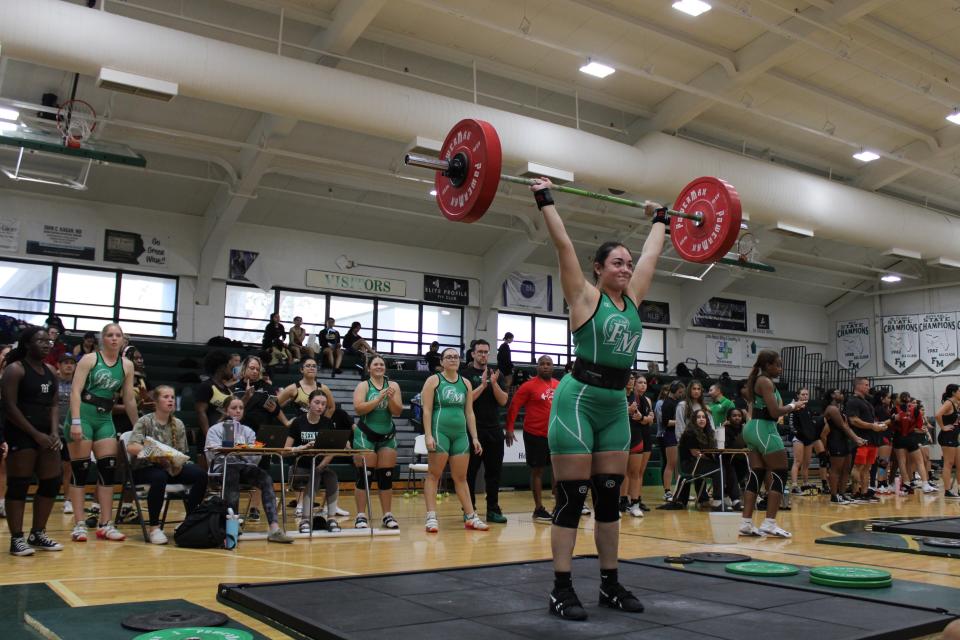 Teams from Fort Myers, Cape Coral and LaBelle competed in the District 2A-13 girls weightlifting championship at Fort Myers High on Thursday, Jan. 25, 2024.