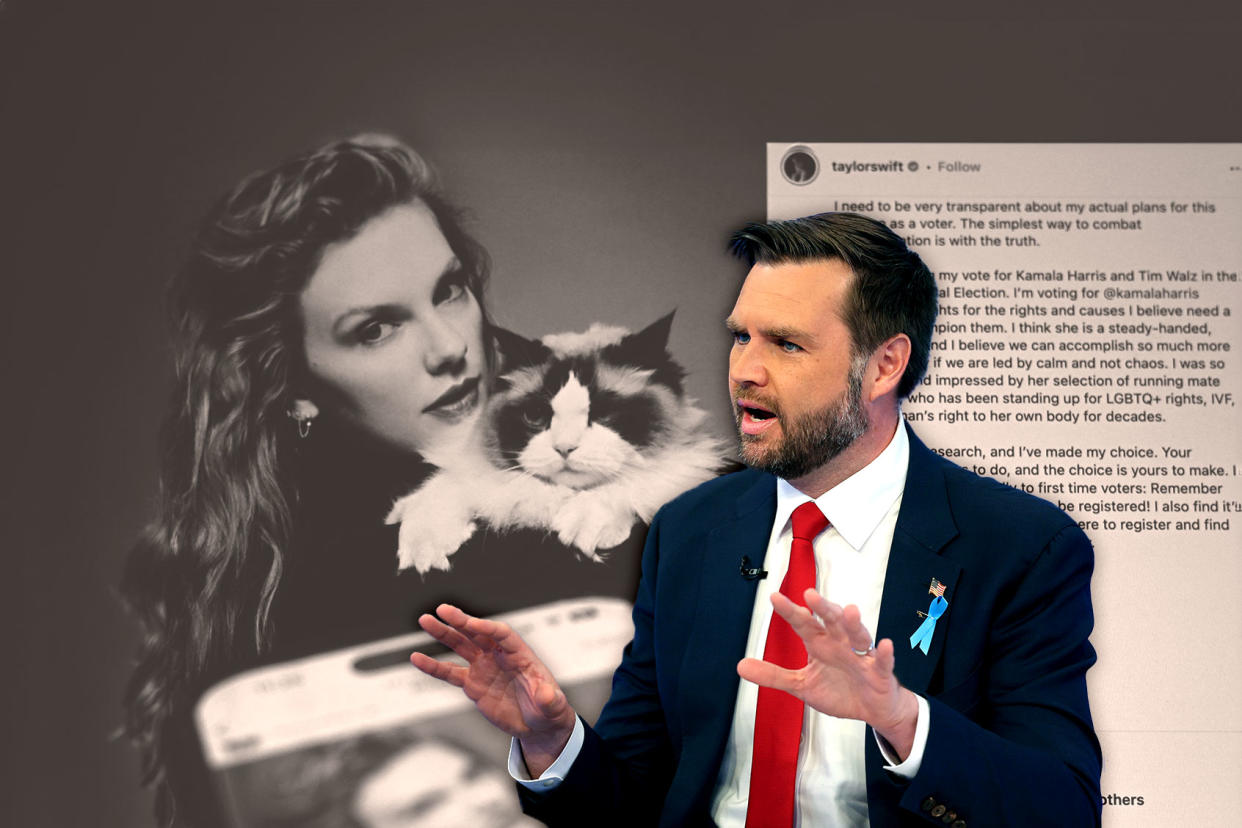 JD Vance Taylor Swift Cat Photo illustration by Salon/Getty Images