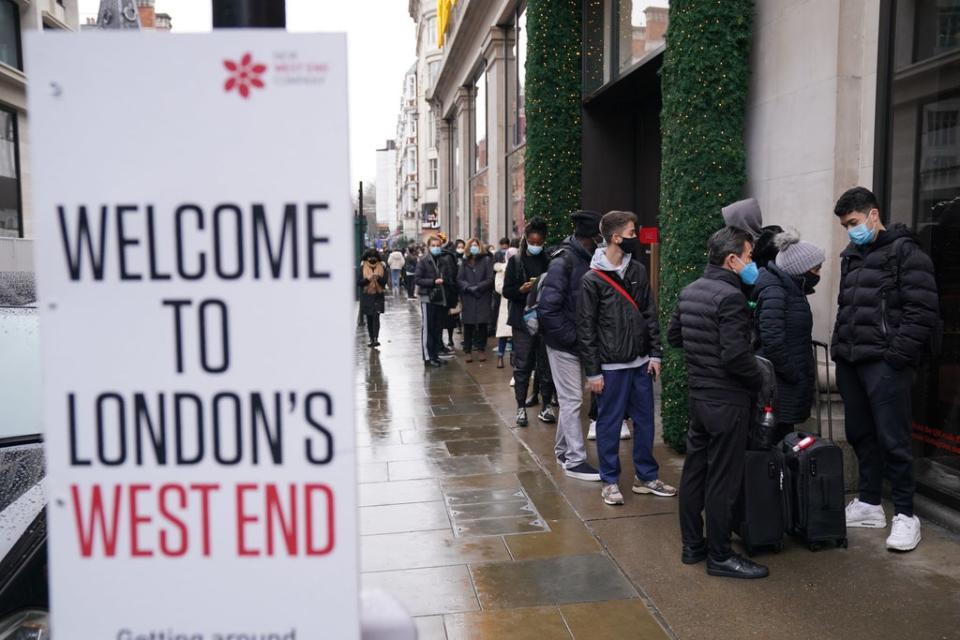 Shoppers were hitting the shops before midday on Boxing Day (PA)