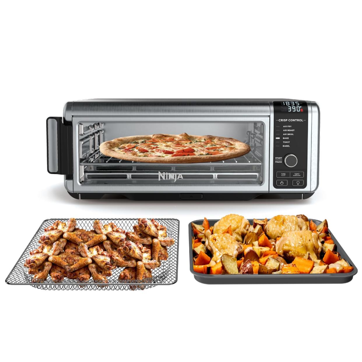 The Ninja(R) Foodi(TM) Digital Air Fry Oven, Convection Oven, Toaster, Air Fryer, Flip-Away for Storage, 1800 watts, Stainless Steel, SP100 (Walmart / Walmart)