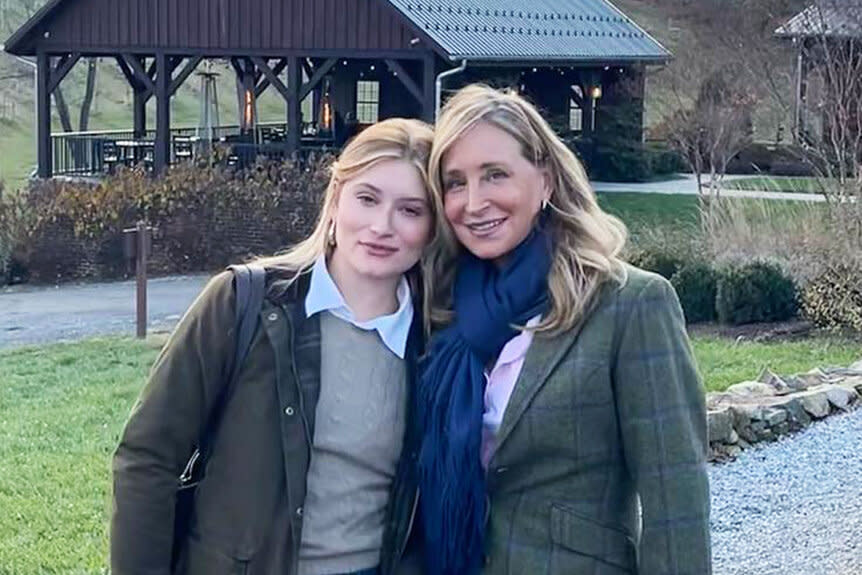 Sonja Morgan and Quincy Morgan posing together at a vineyard in Virginia.