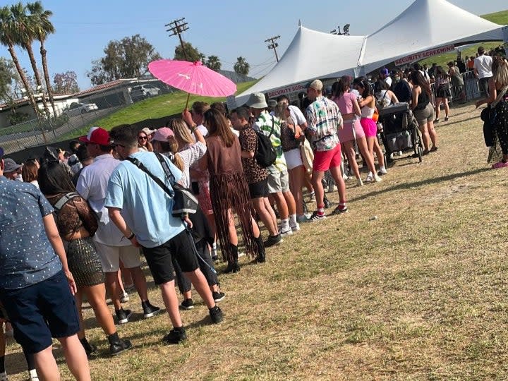 The queue to get into Coachella (The Independent/Leonie Cooper)