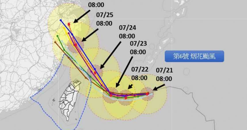 氣象專家彭啟明指出，烟花颱風正有些收斂趨勢。（圖／翻攝自臉書／氣象達人彭啟明）