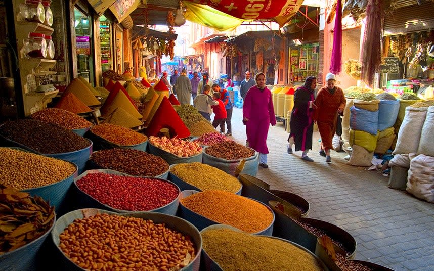 The rich and varied colours of Marrakech's culinary stalls - This content is subject to copyright.