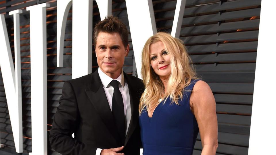 February 22, 2015: Rob Lowe and Sheryl Berkoff get dressed up for 'Vanity Fair' Oscar party